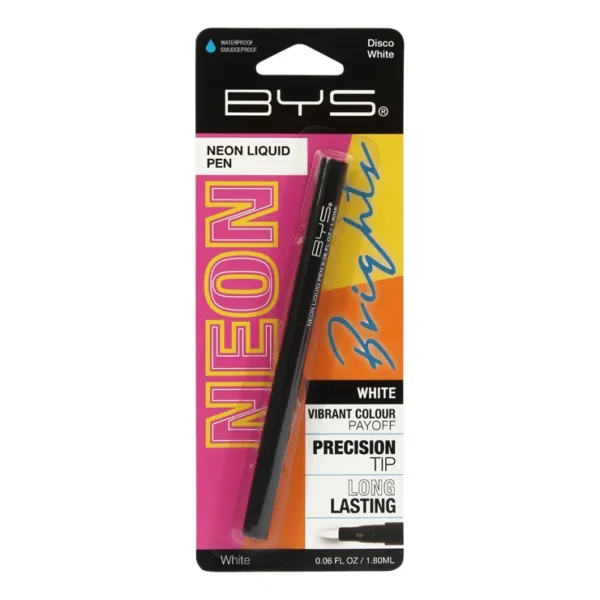 Bys Neon Liquid Pen Eyeliner Feutre Disco White