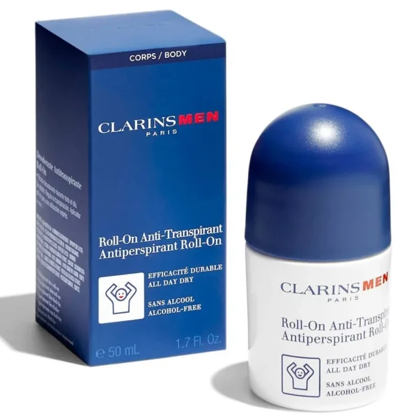 Clarins Men Roll-On Anti-Transpirant Efficacité Durable Sans Alcool 50Ml
