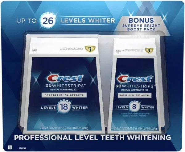 Crest 3D Whitestrips Kits De Blanchiment 18 Levels 40 Bandes + 8 Levels 14 Bandes Pack