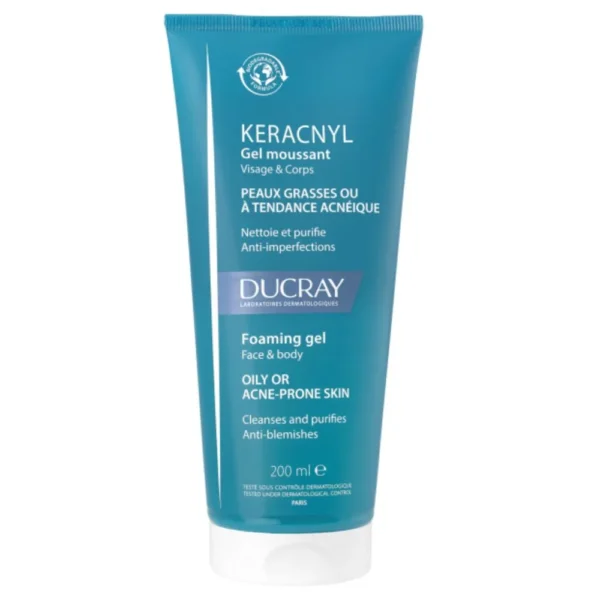 Ducray Keracnyl Gel Moussant Peaux Grasses Ou À Tendance Acnéique 200Ml