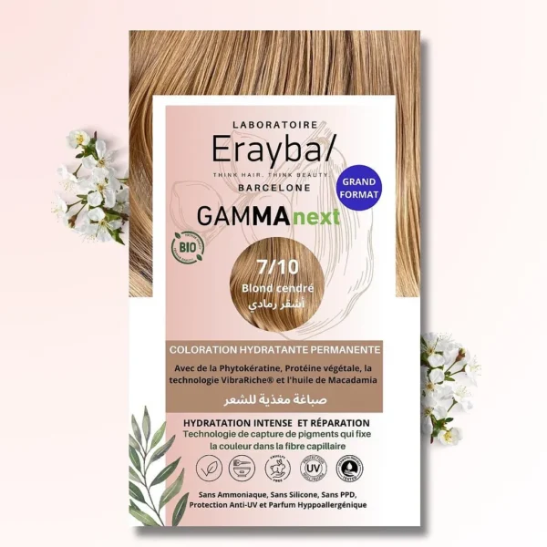 Erayba Gamma Next Coloration Hydratante Permanente 7/10 Blond Cendré 100Ml